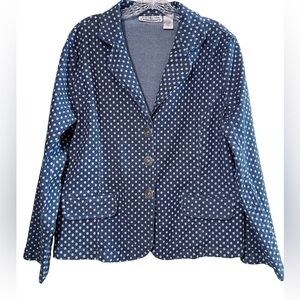 Vintage New Direction Blue and White Polka Dot Jacket XL